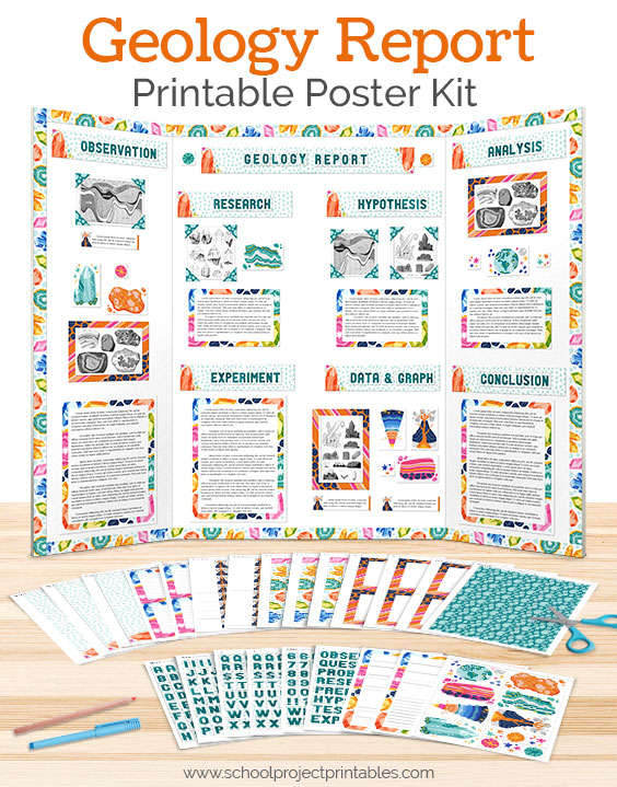 Printable Kit for Geology Science Fair Diaplay Boards