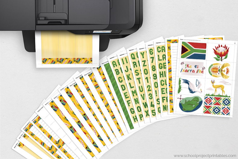 South Africa kit pages feeding out of a black printer