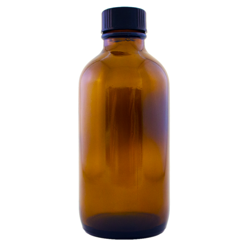 4 fl oz Amber Glass Bottle w/ Phenolic Cap - 128 Pcs/Case