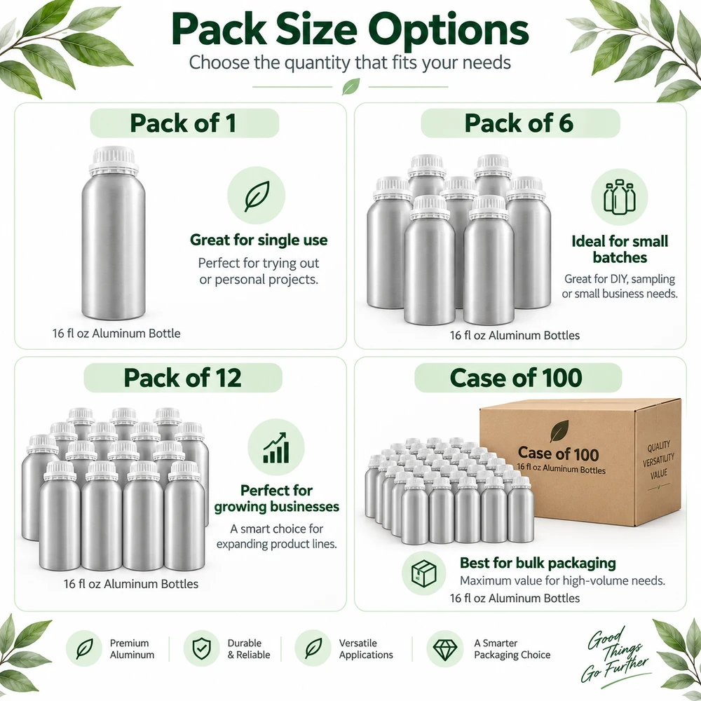 16 fl oz Aluminum Bottle with Plug and Cap
