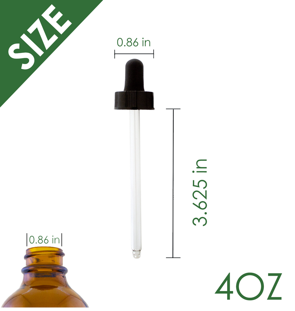 Glass Droppers for 4 fl oz (118 ml) Glass Bottles (22/400)
