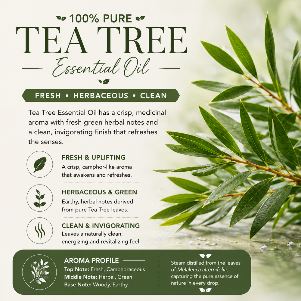 Fresh, Herbal Tea Tree Aroma