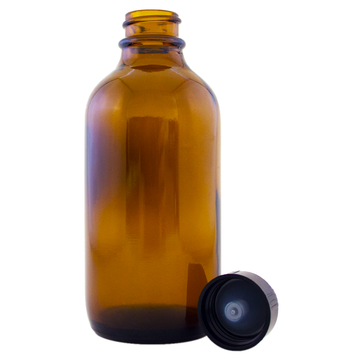 4 fl oz Amber Glass Bottle w/ Phenolic Cap - 128 Pcs/Case