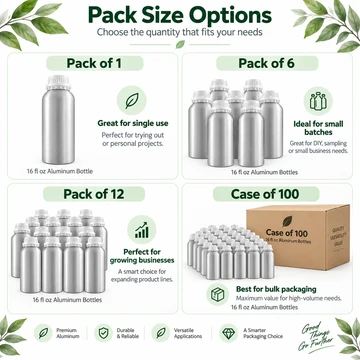 16 fl oz Aluminum Bottle with Plug and Cap