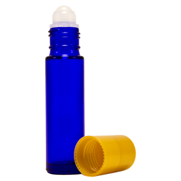 10 ml Cobalt Blue Roll On Glass Bottle w/ Gold Cap