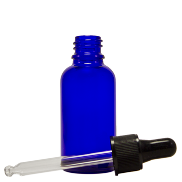 1 fl oz (30 ml) Cobalt Blue Glass Bottle w/ Glass Dropper