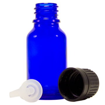 1/2 fl oz (15 ml) Cobalt Blue Glass Bottle w/ Euro Dropper