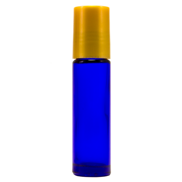 10 ml Cobalt Blue Roll On Glass Bottle w/ Gold Cap (Case of 144)