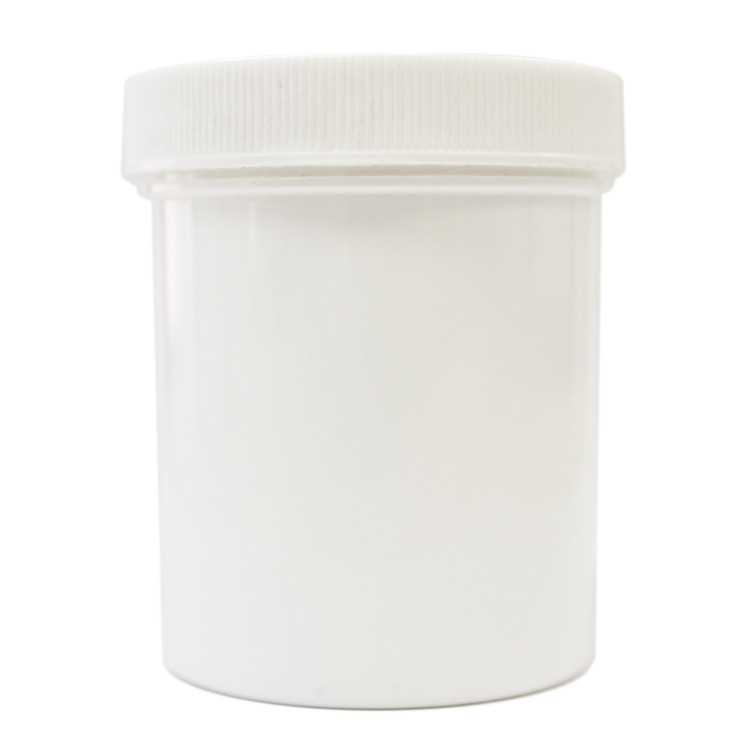 4 oz White Plastic Jar w/ Flat Lid