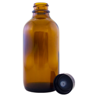 4 fl oz Amber Glass Bottle w/ Phenolic Cap