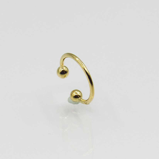 Piercing de orelha liso banhado em ouro 18k