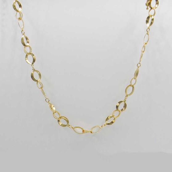 Choker elos trabalhados banhado em ouro 18k  com fecho boia 33cm + 10cm