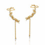 Brinco folheado a ouro 18k ear cuff com zircônia navetes branca