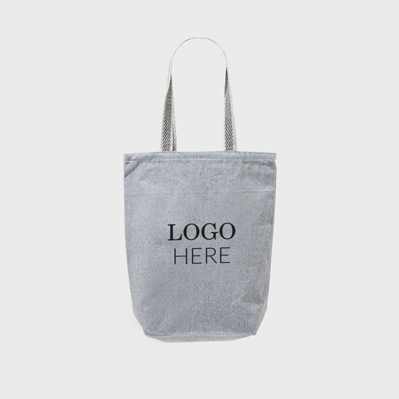 Recycled Canvas Bag With Black Striped Handles