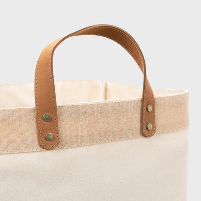 Large Luxury Natural Canvas Shopping Bag pk 5 JSLHCV