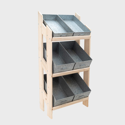 Norwood 3-Shelf Stand with Galvanised Trays 650mm pk 1