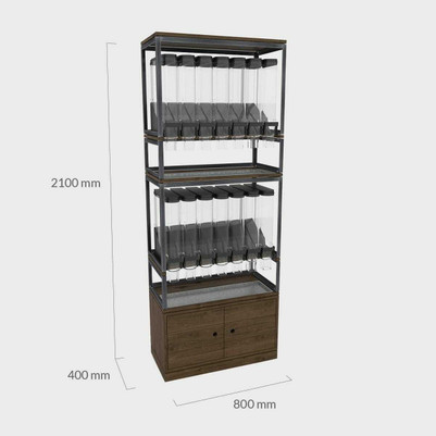 BRIX Double Gravity Wall Unit 800mm with Dispensers pk 1 BRG1410