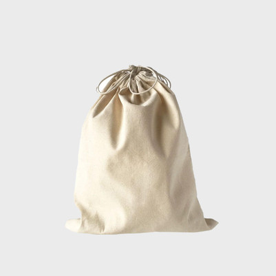 Medium Natural 5oz Cotton Drawstring Sack pk 25 GBDS37