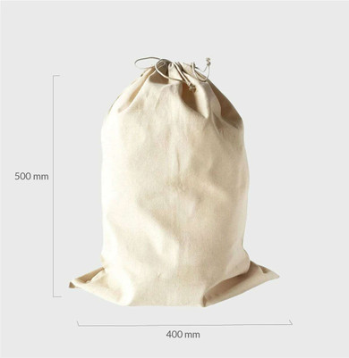 Large Natural 5oz Cotton Drawstring Sack pk 10 GBDS50