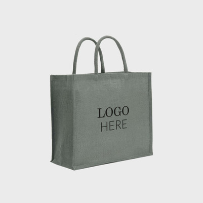 Personalised Large Jute Shopping Bag Grey JS40GY-P