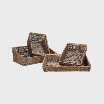 Ruskin Angled Dark Wicker Tray  ANGDRKWK