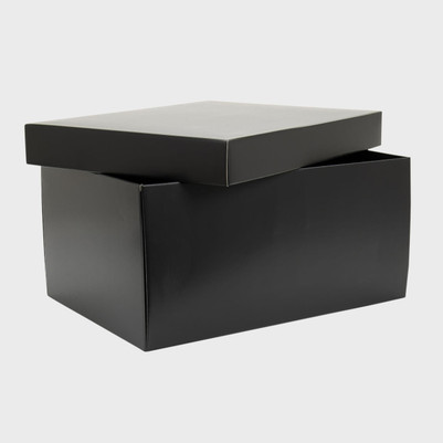 Black Card Hamper Carton with Drop On Lid