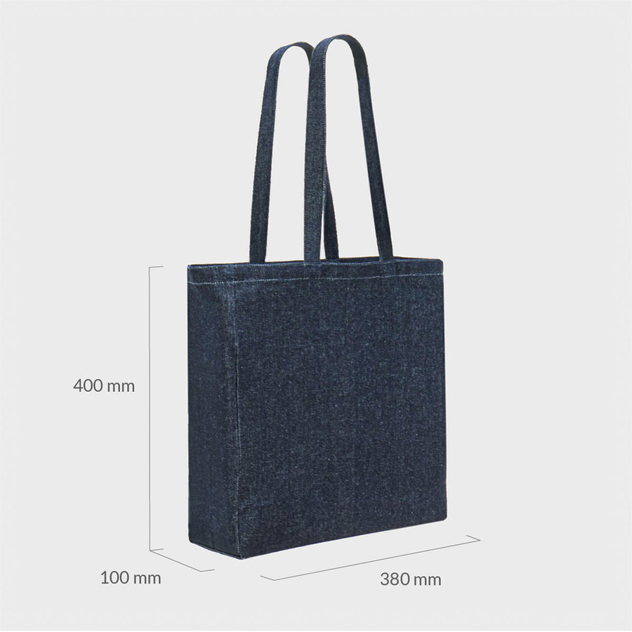 Large Blue Denim Bag with Gusset wbc