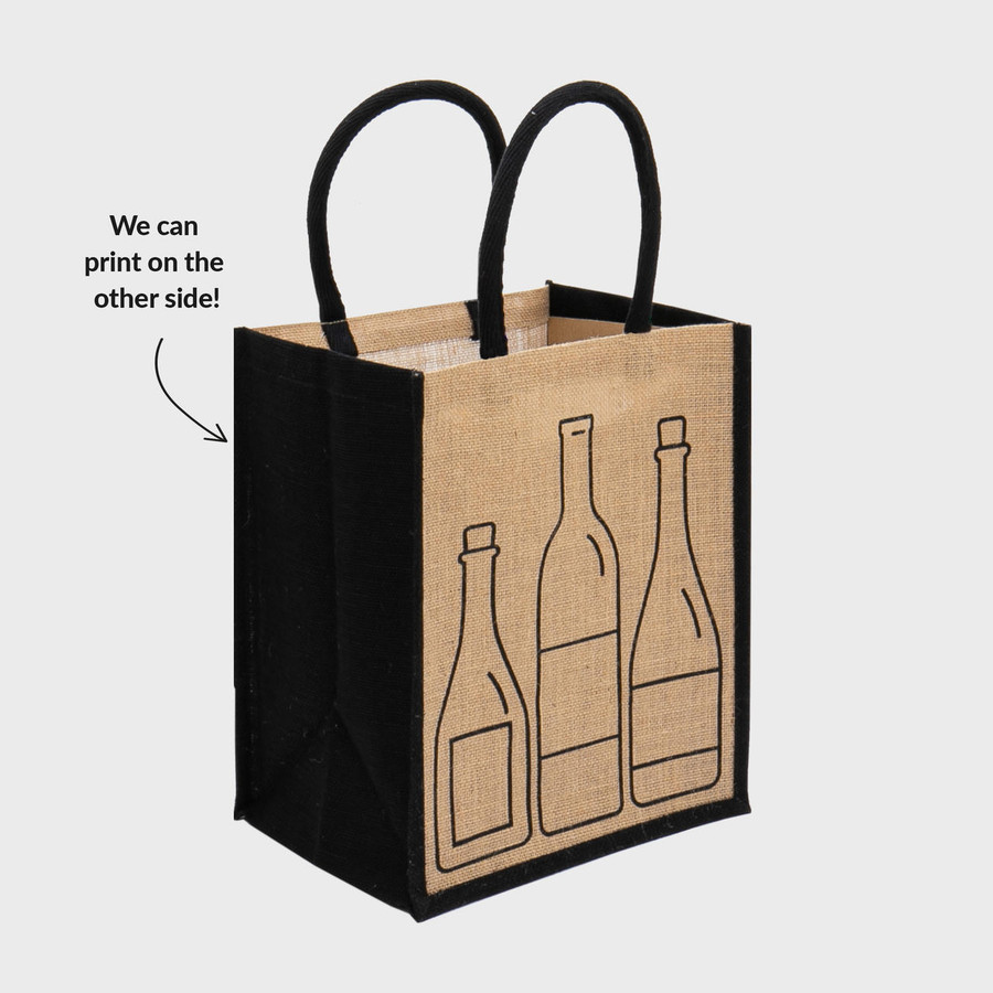 6 Bottle Print Bottle Bag with Removable Dividers