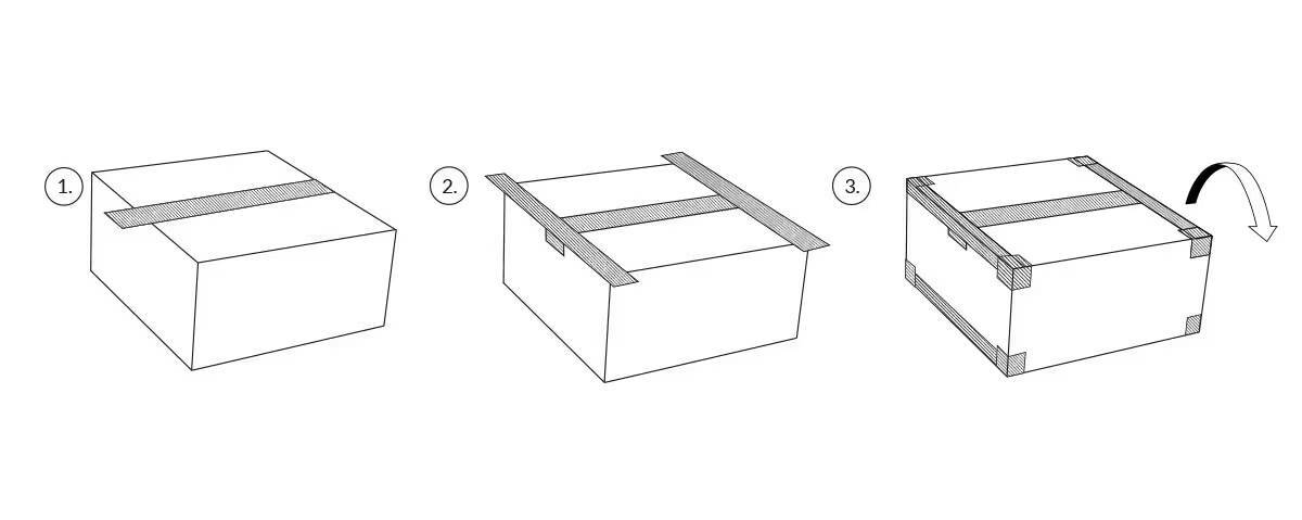 A tape gun taping down a box