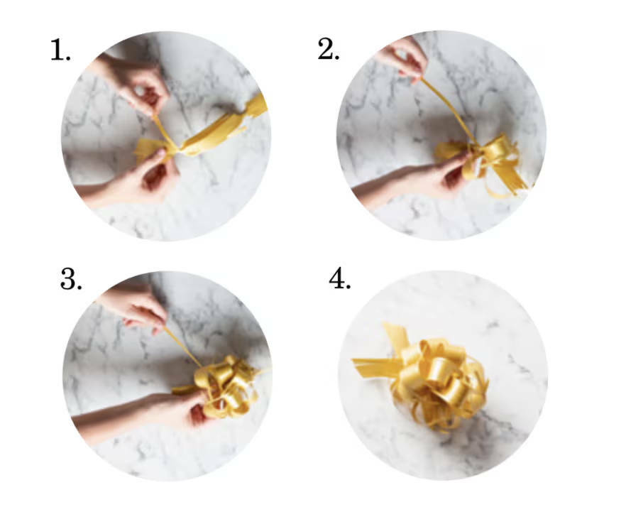 The four steps of how to tie a bow