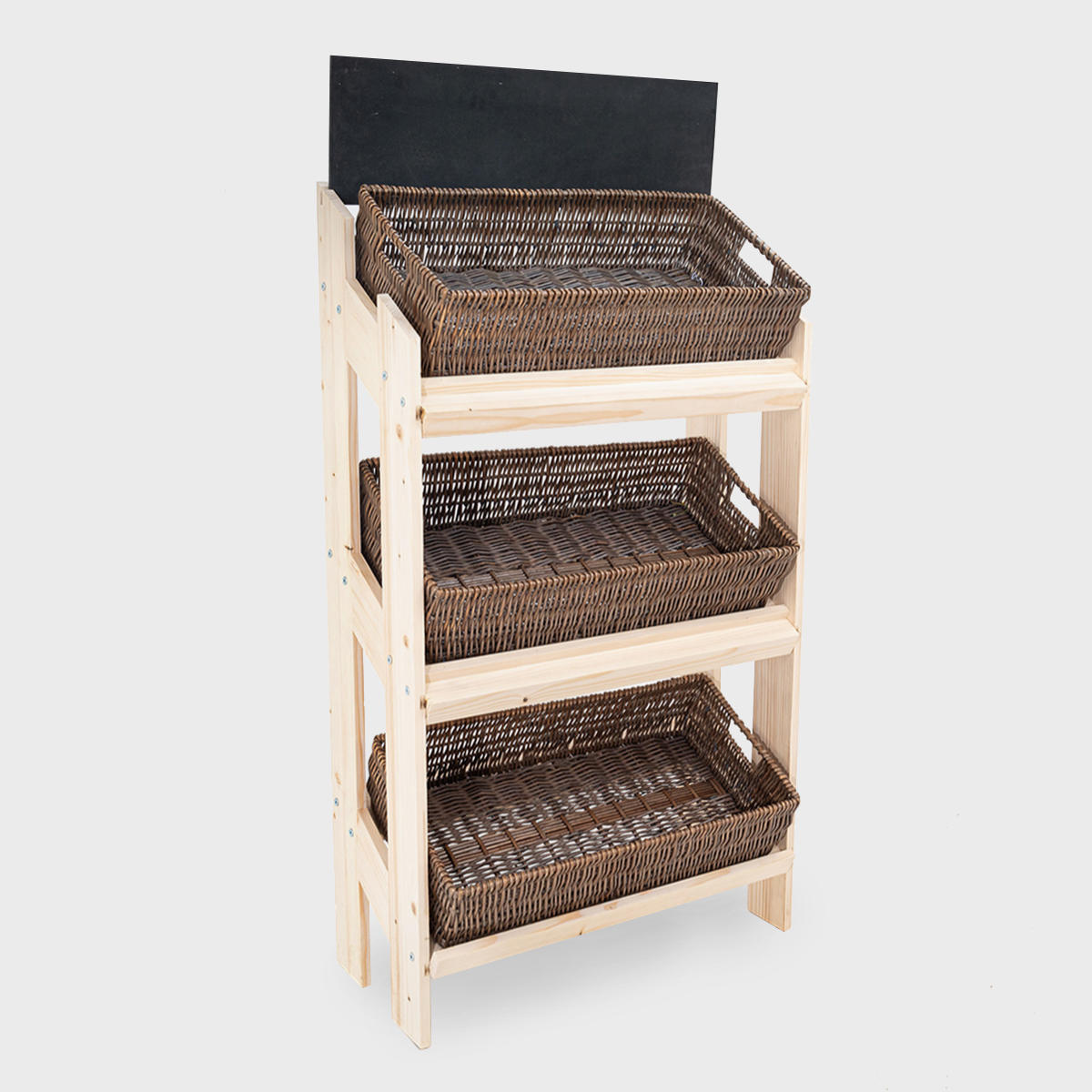 Norwood Retail Stand with Rustic Wicker Trays - 820mm pk 1