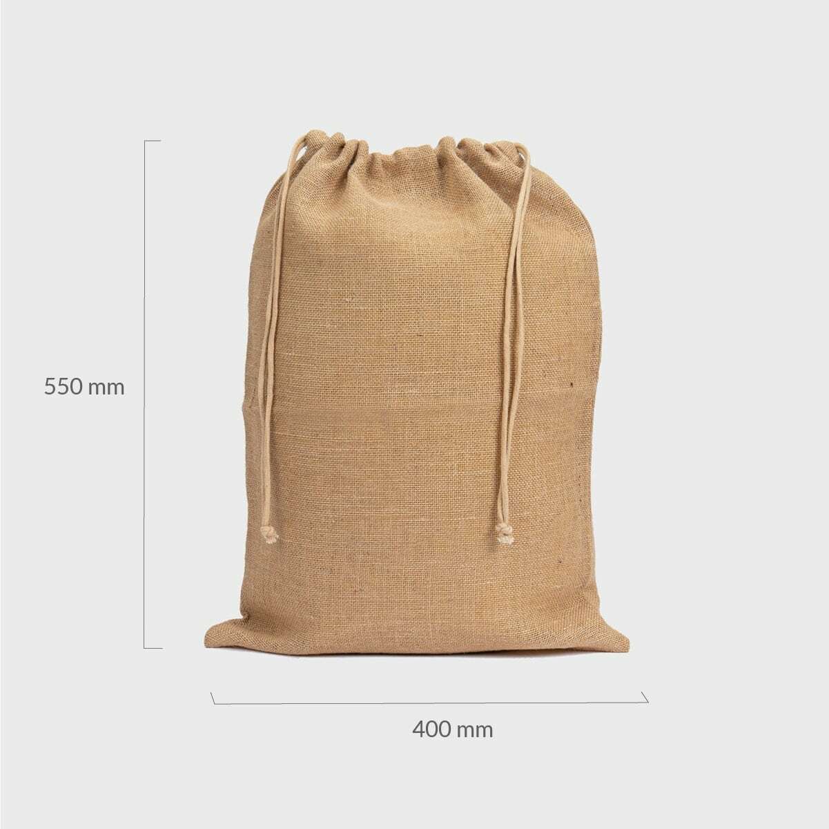 Large Natural Jute Drawstring Sack pk 10 JS50NA