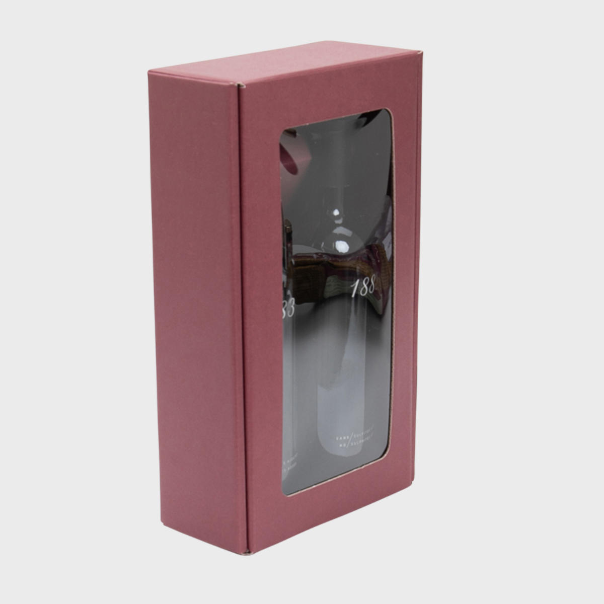 2 Bottle Burgundy Gift Box with Window