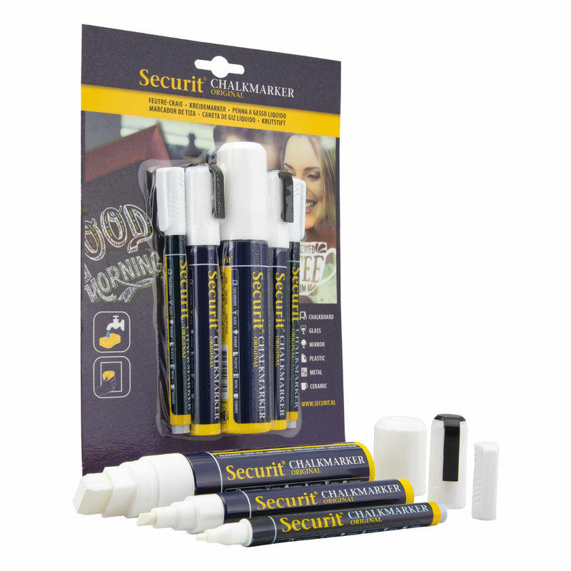 Securit Variety Pack Liquid Chalk Markers Set of 5 - White pk1 S16057