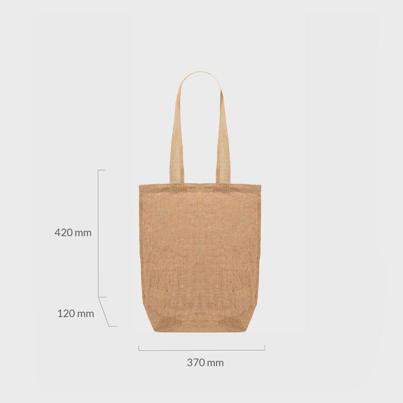 Personalised Medium Natural Unlined Jute Bag with Base Gusset  J1BGNA-P
