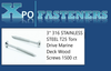 XPO Fasteners Decking #10 X 3" 316 Stainless Torx Marine Deck Screws 1500 ct