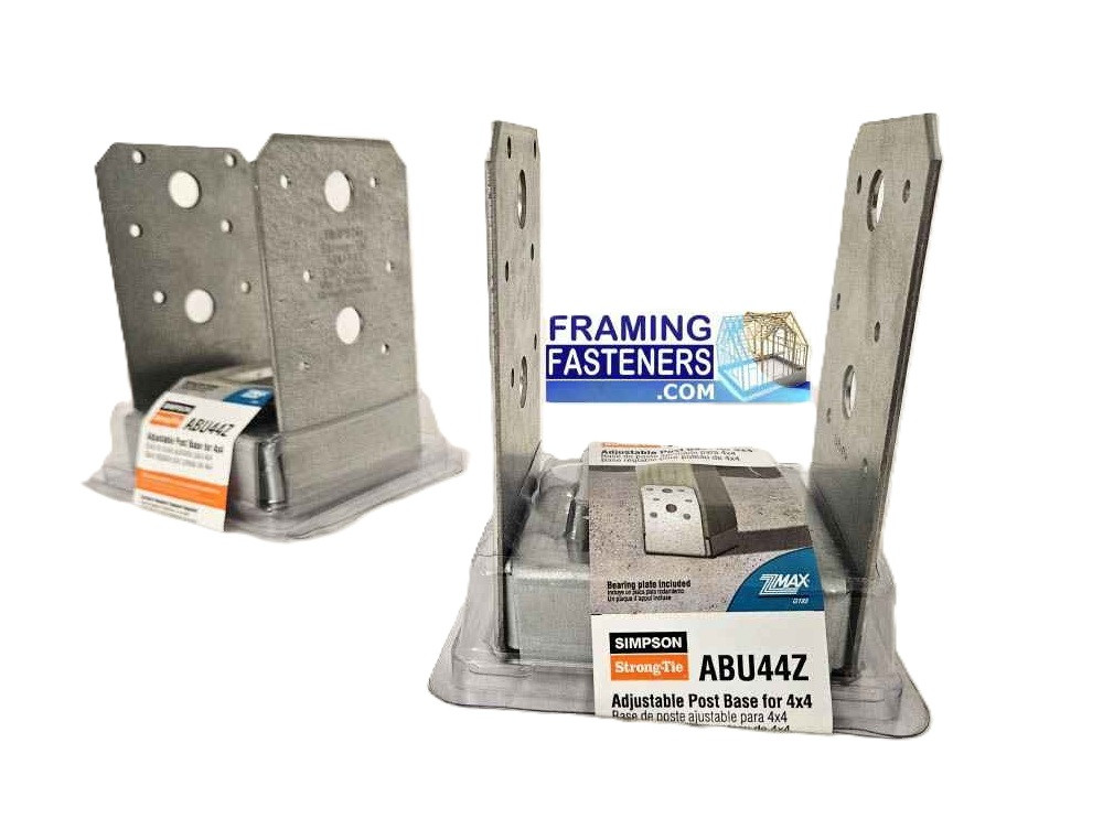 Simpson Strong-Tie ABU44Z 4 x 4 Adjustable Post Base ZMAX 4 Pk Framing Fasteners