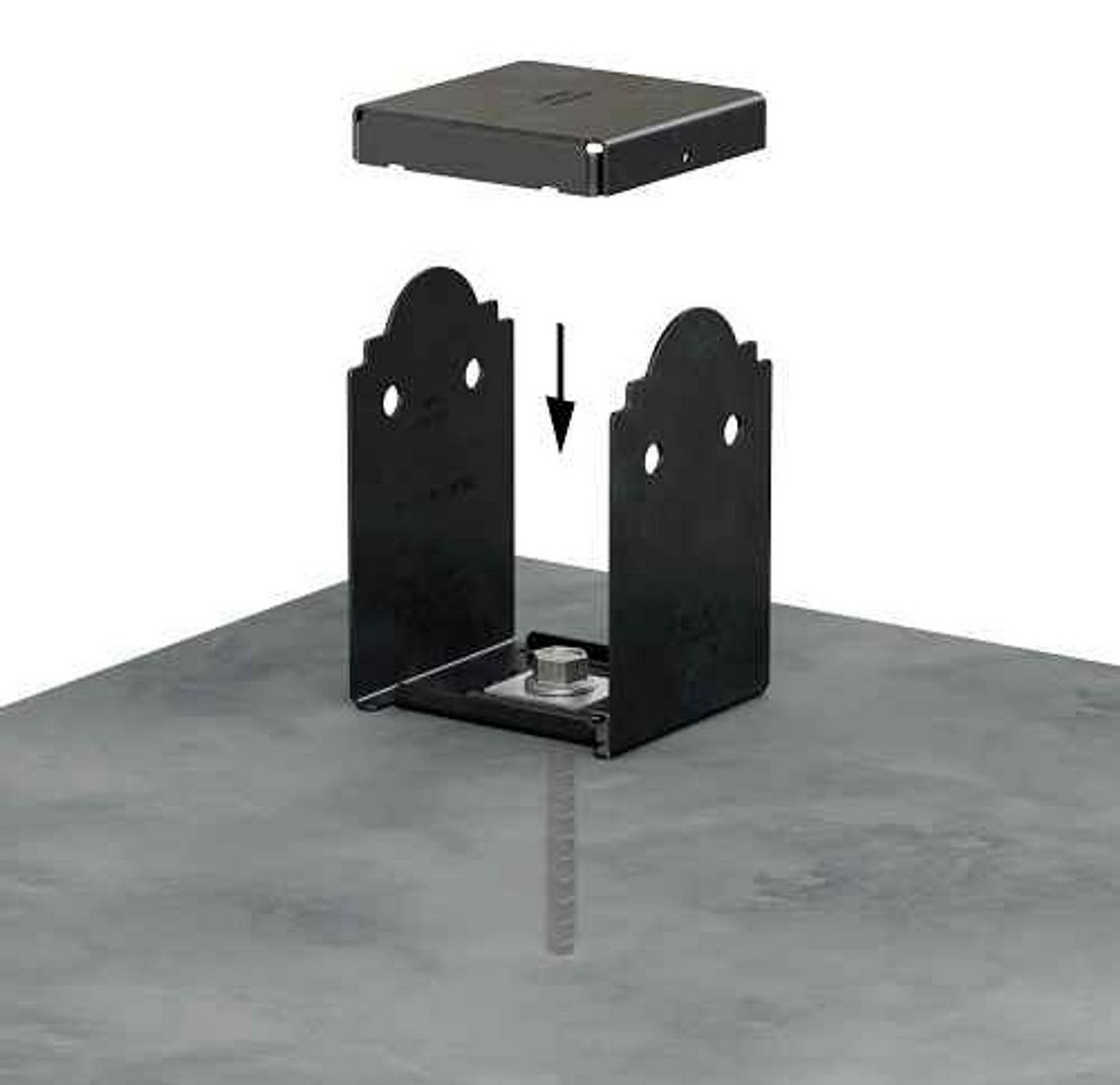 Rough Cut 8x8 Post Base Powder Coat