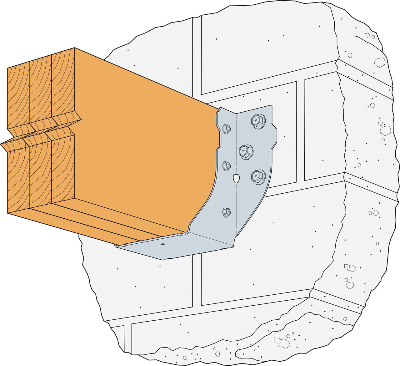 Simpson LGUM28-2-SDS Girder Hanger Masonry With Screws 2-1/2 THD37400 10 Pk FramingFasteners