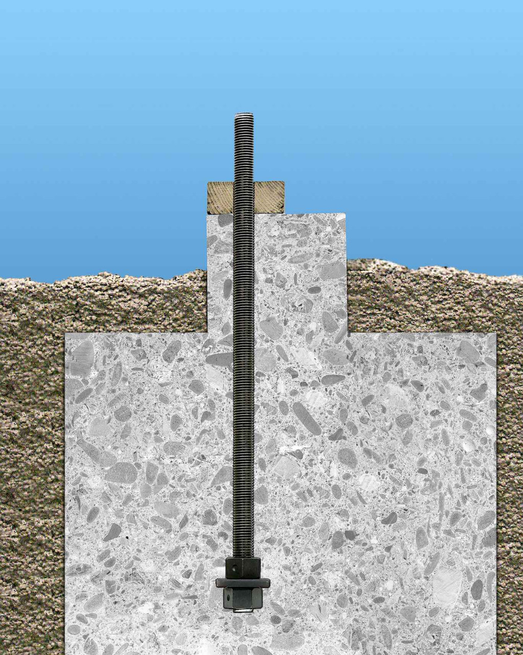 Simpson PAB10-30 PreAssembled Anchor Bolt 1-1/4 x 30 ATR 3 x 3 x 1/2 Washer 2 Pk FramingFasteners