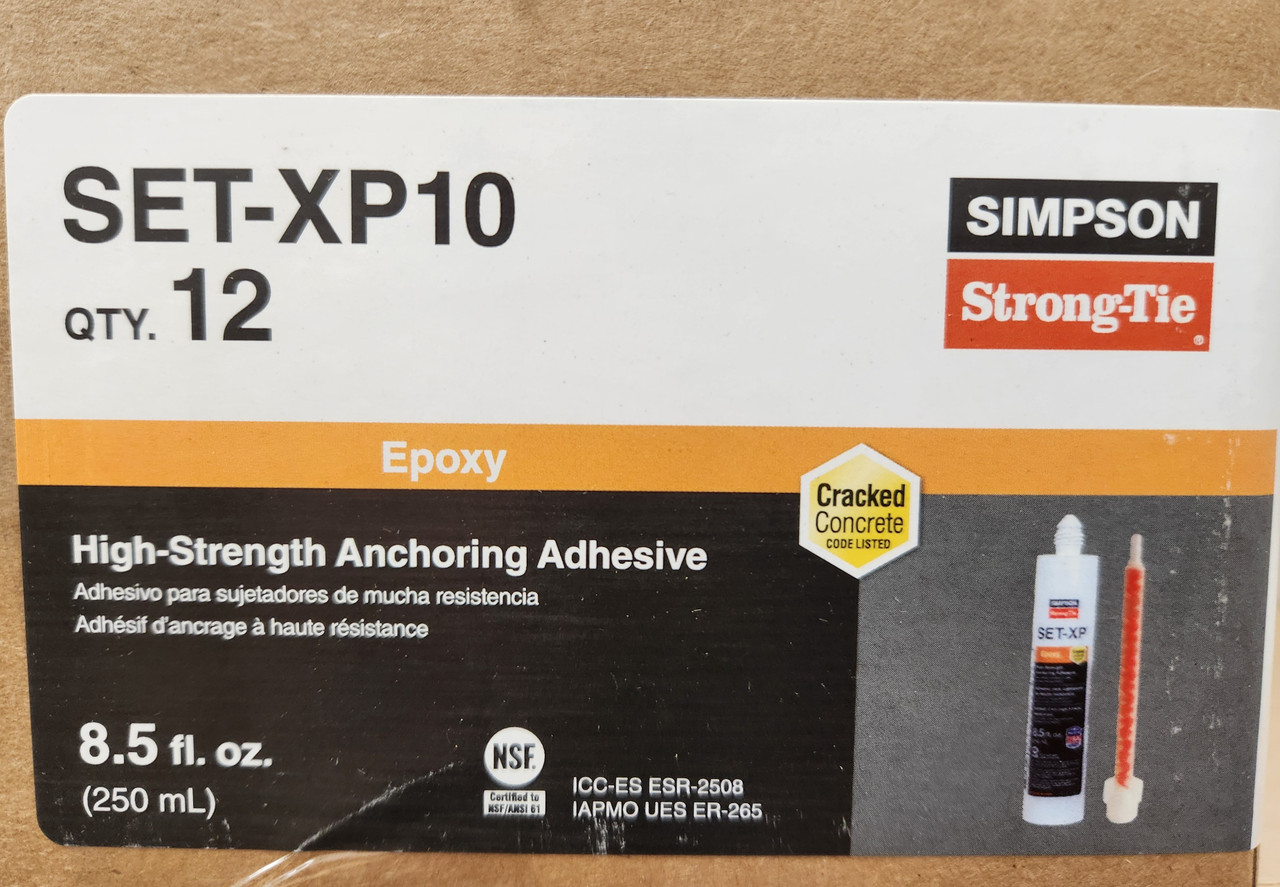 Simpson Strong-Tie SET-XP10 8.5 Oz Cartridge High Strength Anchoring Set-XP 12 Pack