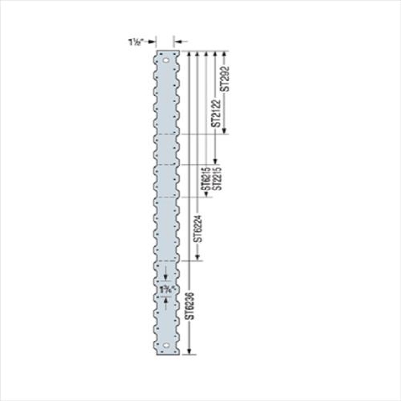 Simpson Strong-Tie ST6224 - 23-5/16-Inch 15 Ga. Strap Tie 25 Pk