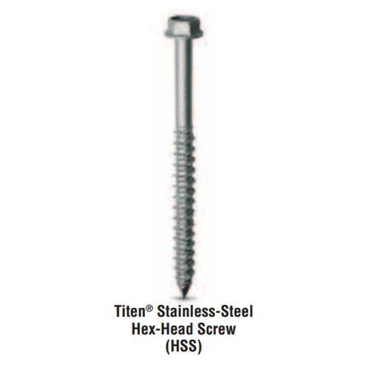 Simpson Strong-Tie TTN25134HSS Titen-Hex Head 1/4 x 1-3/4 - 410SS Screw 500 Pk