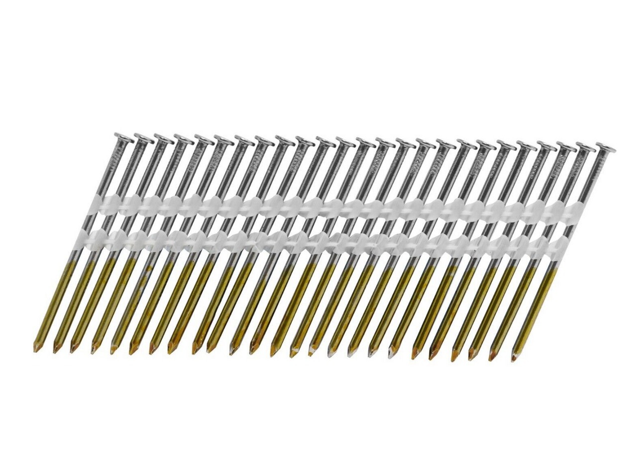 3" x .131" Bright Smooth Shank 21 Degree Plastic Collated Framing Nails 4000 ct - 3 x 131