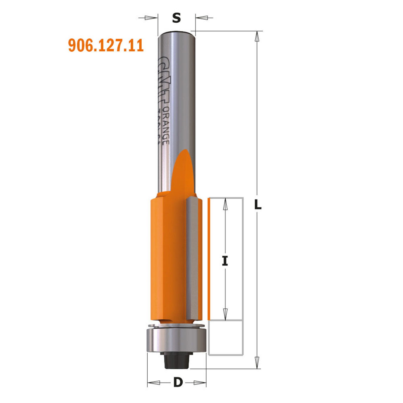 CMT Orange Tools 806.227.11 Flush Trim Bit 3 Flutes 10 Pk