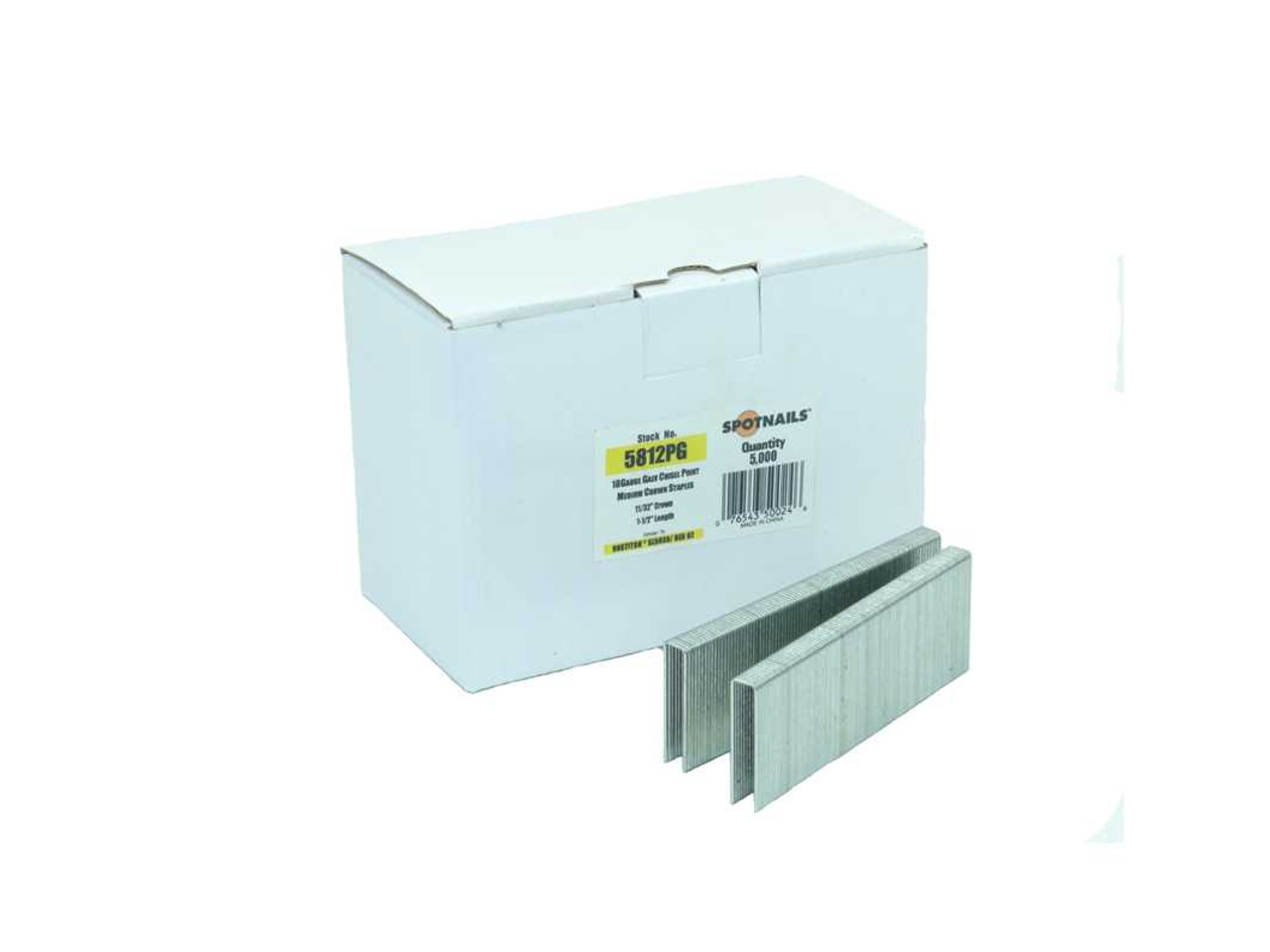 SpotNails 5804PG-50M 1/2-Inch Galv Chisel 5/16-Inch Medium Crown Staples 50M