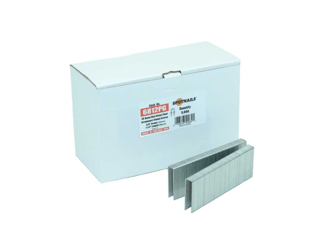 SpotNails 6807PG-50M 7/8-Inch Galv Chisel 18 Ga 3/8-Inch Medium Crown Staple 50M