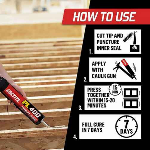 Loctite PL 400 Subfloor Heavy Duty Adhesive, 10 fl oz Cartridge, 12 Pack Box FramingFasteners