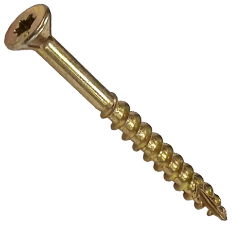 Daggerz DKSTY08158 8x1-5/8 Star Flat W/Nibs Type 17 Deck Screw Yellow Zinc 5M Pk