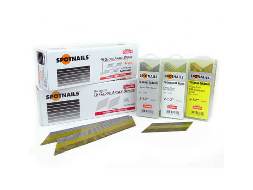 SpotNails 1512APB 1-1/2-Inch Bright 15 Ga DA Angle Brads 16M